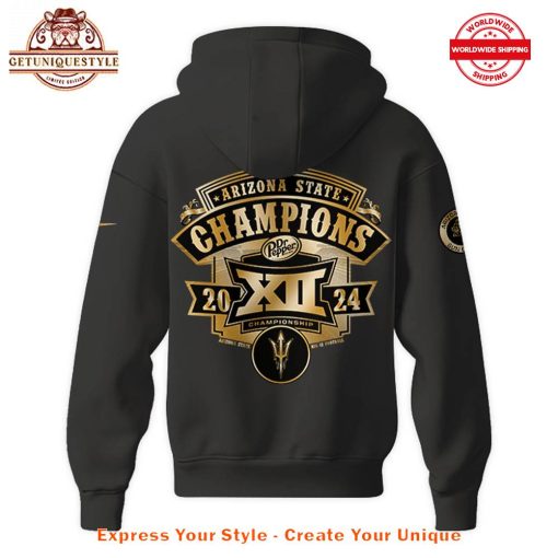 Arizona State Sun Devils 2024 Dr Pepper Big 12 Football Champions Hoodie