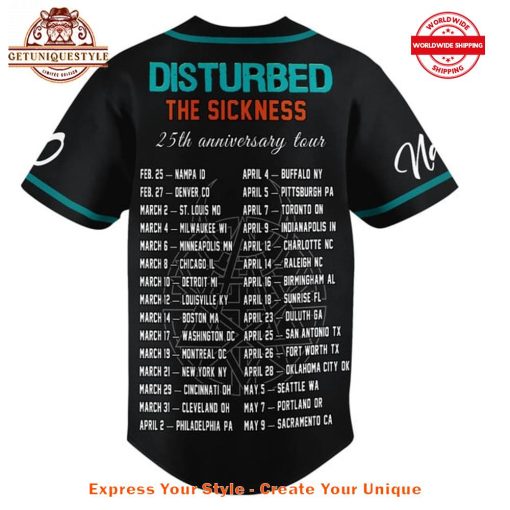 Disturbed The Sickness 25th Anniversary Tour Baseball Jersey