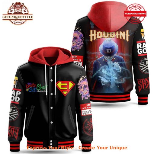 Eminem The Death Of Slim Shady Hooded Baseball Jacket