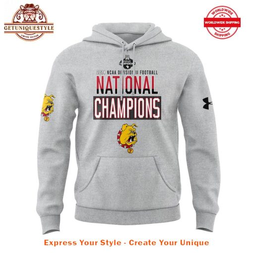 Ferris State Football 2024 NCAA Division II National Championship Limited Gray Hoodie