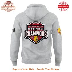 Ferris State Football 2024 NCAA Division II National Championship Limited Gray Hoodie 3