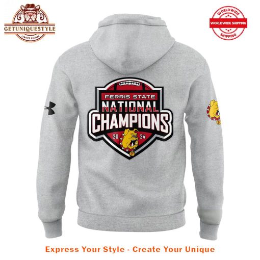 Ferris State Football 2024 NCAA Division II National Championship Limited Gray Hoodie