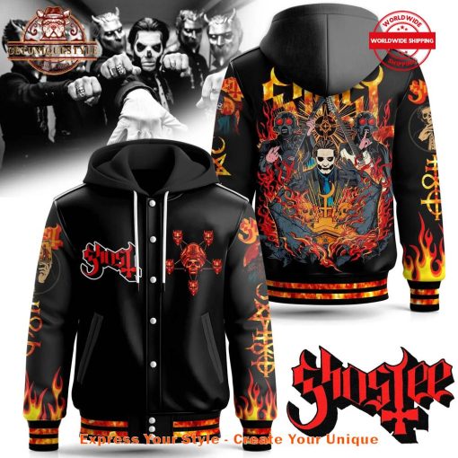 Ghost Band On Fire Limited Edition Hooded Baseball Jacket