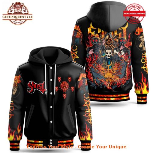 Ghost Band On Fire Limited Edition Hooded Baseball Jacket