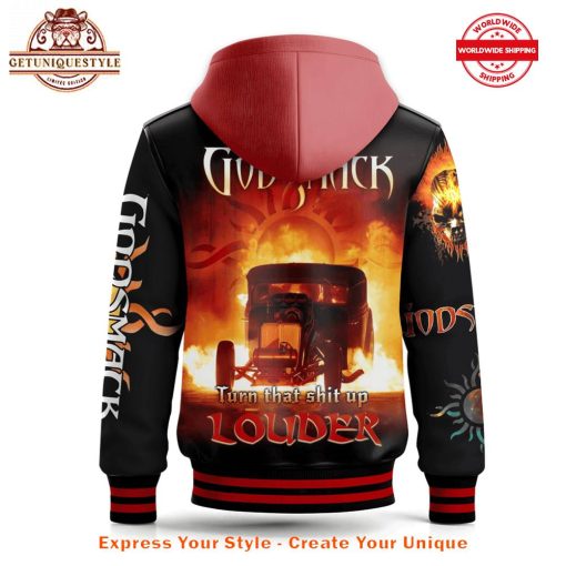 Godsmack Turn That Shit Up Louder Hooded Baseball Jacket