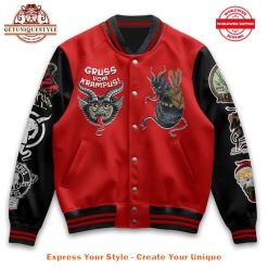 Gruss Vom Krampus Silent Night Baseball Jacket