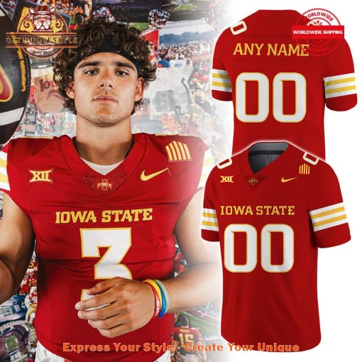 Iowa State Cyclones 2024 Newest Red Custom Jersey