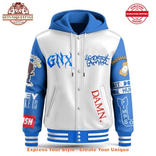 Kendrick Lamar GNX Album Hooded Baseball Jacket