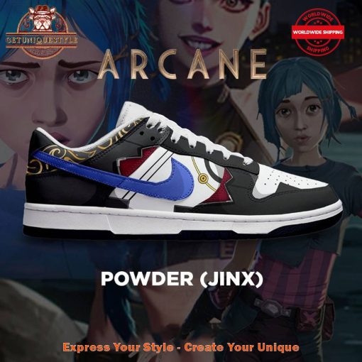 League of Legends Powder Jinx Arcane Nike SB Dunk Shoes