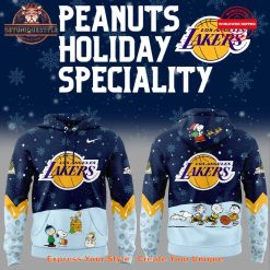 Los Angeles Lakers Peanuts And Snoopy Holiday Night Hoodie