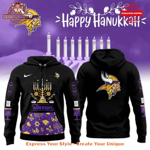 Minnesota Vikings Happy Hanukkah 2024 Limited Hoodie