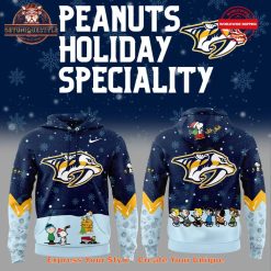 Nashville Predators Peanuts And Snoopy Holiday Night Hoodie