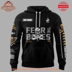 Navy Midshipmen Fear The Bones Black Hoodie