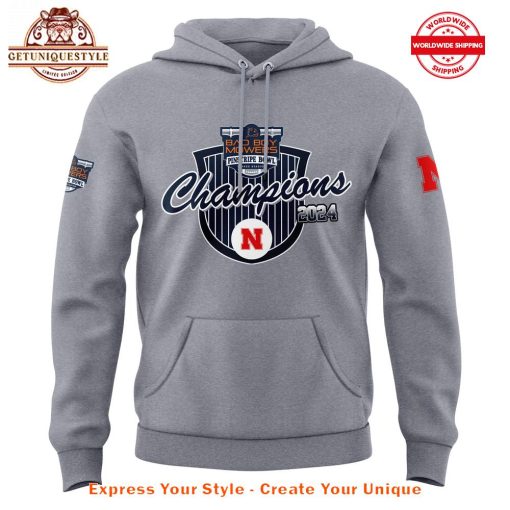 Nebraska Cornhuskers Bad Boy Mowers Pinstripe Bowl Champions 2024 Hoodie