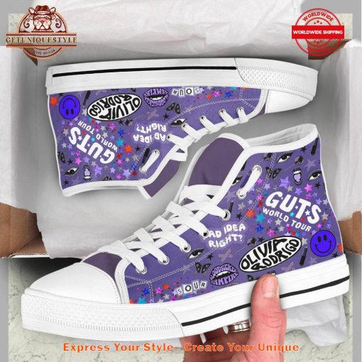 Olivia Rodrigo Guts World Tour High Top Canvas Shoes