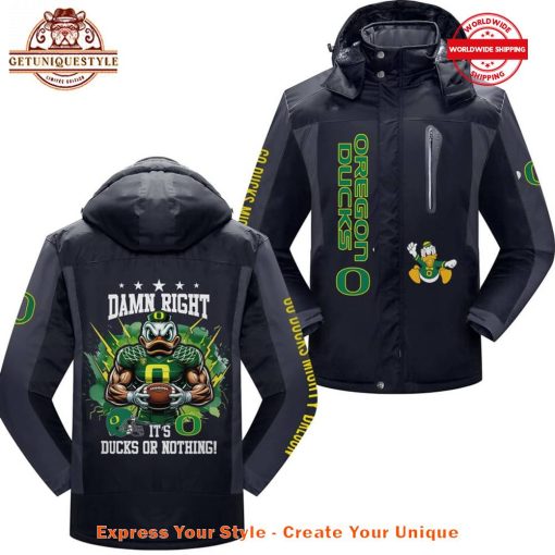 Oregon Ducks Damn Right Ducks Or Nothing Windbreaker Jacket