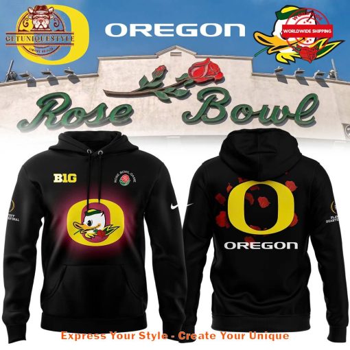 Oregon Ducks Rose Bowl Game Premium Black Hoodie