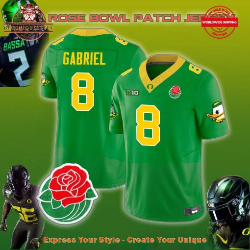 Oregon Ducks Roses Bowl Patch Custom Jersey