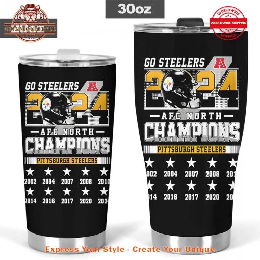 Pittsburgh Steelers Champions 2024 AFC North Tumbler Cup