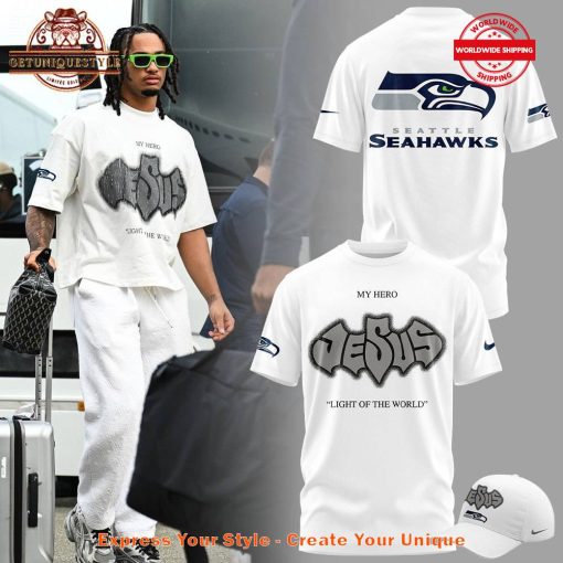 Seattle Seahawks Jesus Light Of The World White Shirt