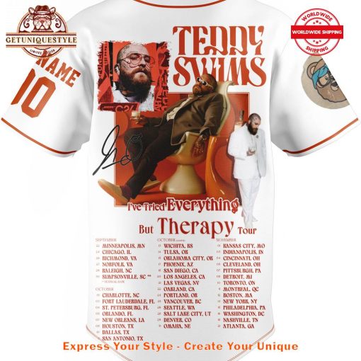 Teddy Swims I’ve Tried Everything But Therapy 2025 Tour Baseball Jersey