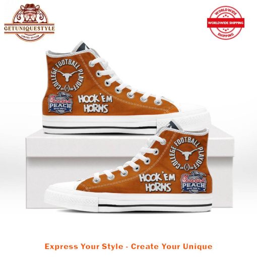 Texas Longhorns Chick Fil A Peach Bowl Hook Em Horns Canvas Shoes