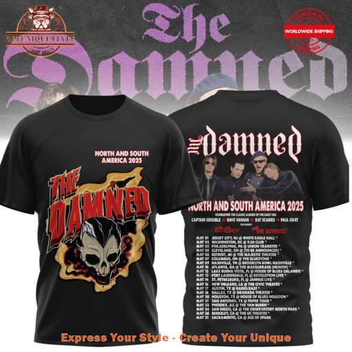 The Damned Band North And South America 2025 Shirt Collection