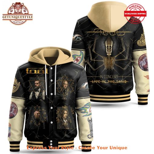 Tool Rock Band Live In The Sand 2025 Hooded Baseball Jacket