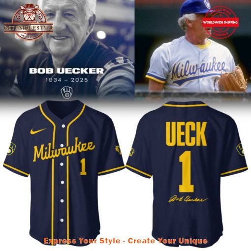 Bob Uecker x Milwaukee Brewers Hall of Famer Baseball Jersey