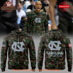 Coach Hubert Davis North Carolina Tar Heels Camo Hoodie