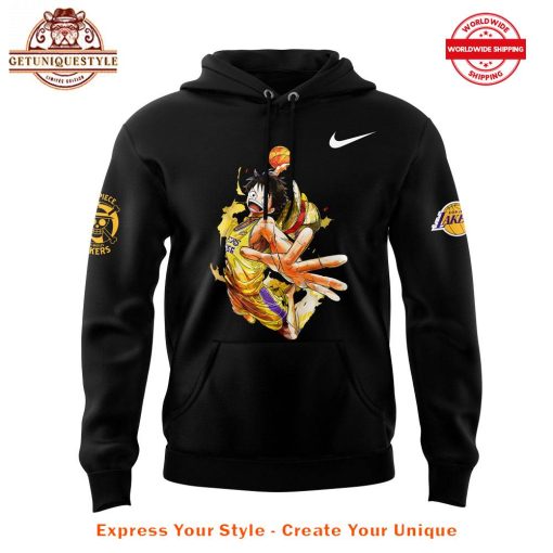 One Piece x Los Angeles Lakers Collab Black Hoodie