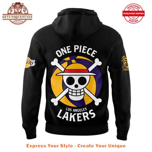 One Piece x Los Angeles Lakers Collab Black Hoodie