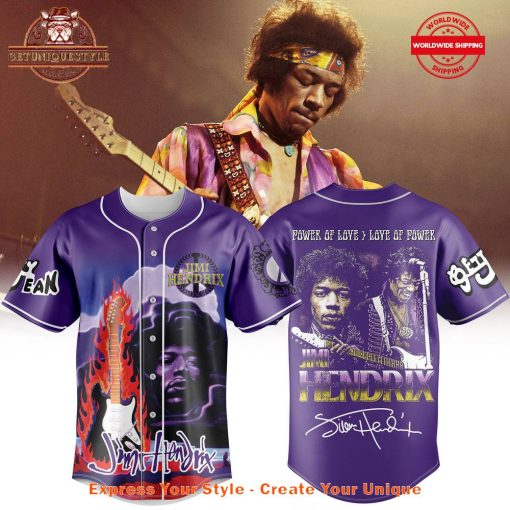 Jimi Hendrix Power To Love Baseball Jersey