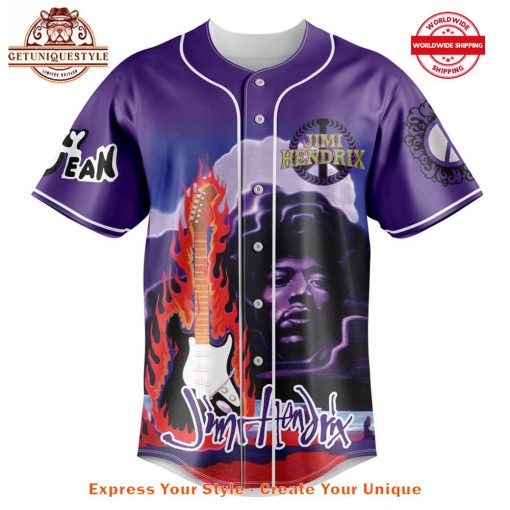 Jimi Hendrix Power To Love Baseball Jersey