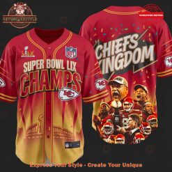 Kansas City Chiefs Chiefs Kingdom Super Bowl LIX Champions Baseball Jersey