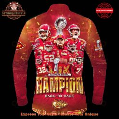 Kansas City Chiefs Super Bowl LIX Champions Back To Back Half Zip Sweatshirt