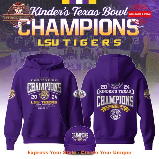 LSU Tigers Kinder Texas Bowl Champions 2024 Hoodie