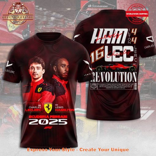 Lewis Hamilton x Charles Leclerc Ferrari 2025 Shirt Collection