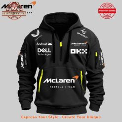 McLaren Heavy Black Half Zip Hoodie