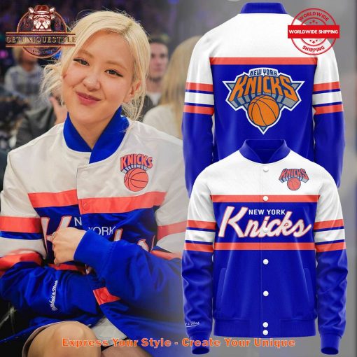 New York Knicks x Rosé 2025 Limited Edition Baseball Jacket