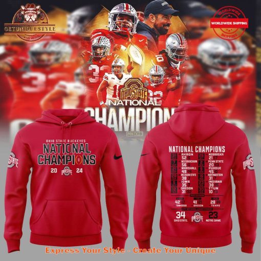 Ohio State Buckeyes National Champions 2024 Red Shirt Collection