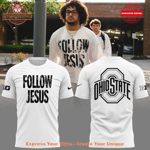 Ohio State Football FOLLOW JESUS White 2024 Shirt