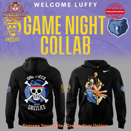 One Piece Game Night Collab Memphis Grizzlies Joining Luffy Hoodie