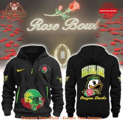 Oregon Ducks Rose Bowl Game 2025 Playoff Half Zip Hoodie