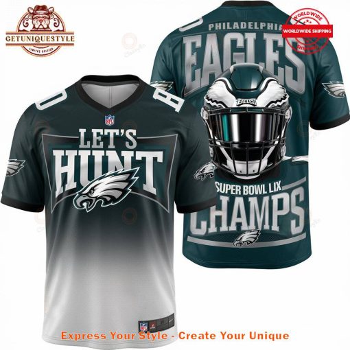 Philadelphia Eagles Let’s Hunt Eagles Super Bowl LIX Champions Jersey