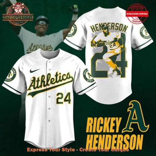 Rickey Henderson Oakland Athletics 24 Baseball Jersey