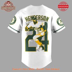 Rickey Henderson Athletics 24 Baseball Jersey