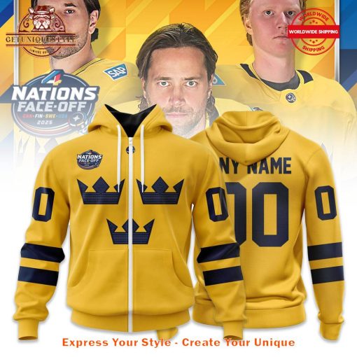 Sweden National Ice Hockey Team 4 Nations Face-Off 2025 Limited Hoodie