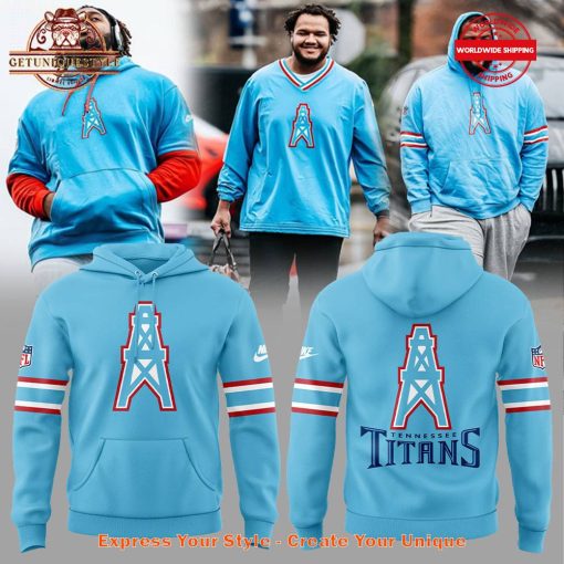 Tennessee Titans Oilers Throwback Alternate Light Blue Hoodie