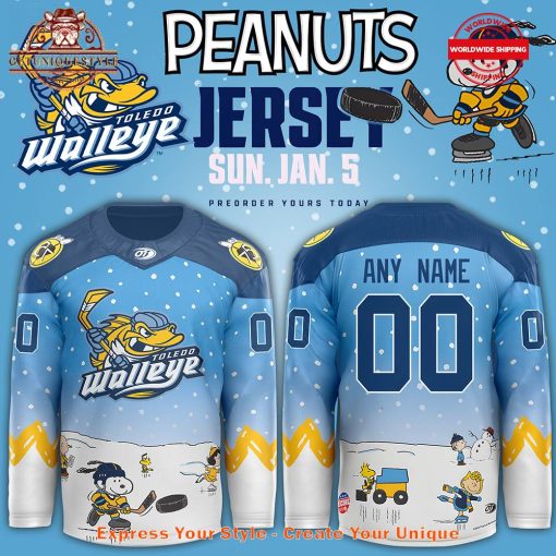 Toledo Walleye x Peanuts Night Custom Jersey